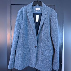 NWT LOFT Blue Tweed Blazer